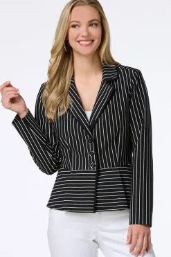 Stripe Peplum Blazer