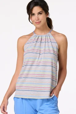 Stripe Twisted Strap Tank