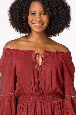 Stud Trim Dress