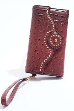 Studded Textured Wristlet Wallet