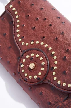 Studded Textured Wristlet Wallet