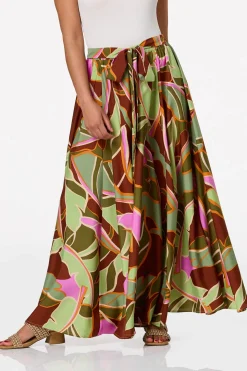 Sweeping Tropical Palm Skirt