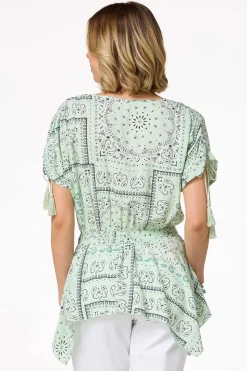 Tasseled Bandana Paisley Top