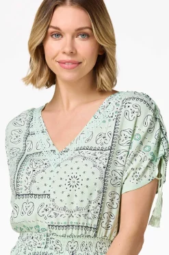 Tasseled Bandana Paisley Top