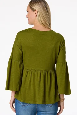 Tasseled Lace- Up Top