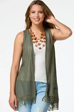 Tasseled Trim Sweater Vest