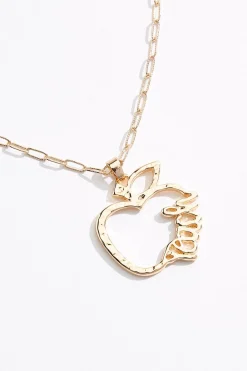 Teach Apple Pendant Necklace