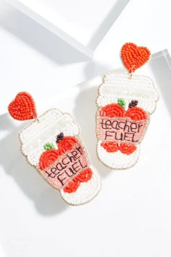 Teacher Fuel Seed Bead Earrings
