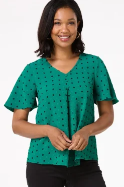 Teal Textured Dot Top