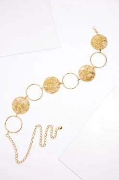 Texture Circle Chain Belt