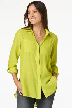 Textured Button Down Tunic