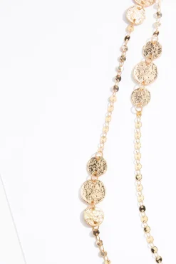 Textured Circle Layered Long Necklace