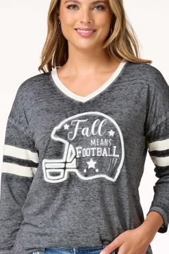 Textured Fall Means Football Top