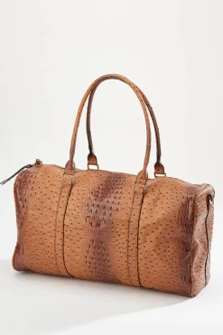 Textured Faux Leather Duffle Bag