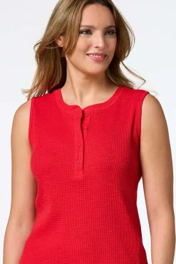 Textured Henley Tank