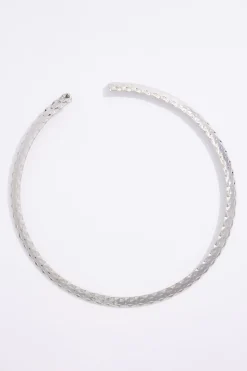 Textured Metal Choker Necklace