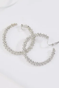 Textured Metal Hoop Clip- On Earrings