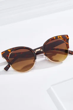 Textured Metal Tortoise Sunglasses