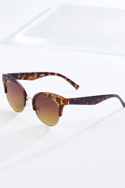 Textured Metal Tortoise Sunglasses