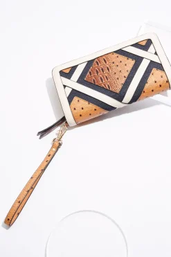 Textured Patchwork Wristlet Wallet