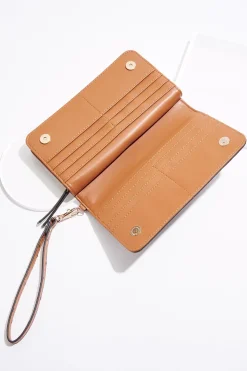 Textured Patchwork Wristlet Wallet
