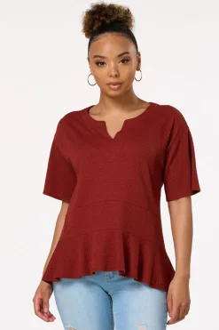 Textured Peplum Top
