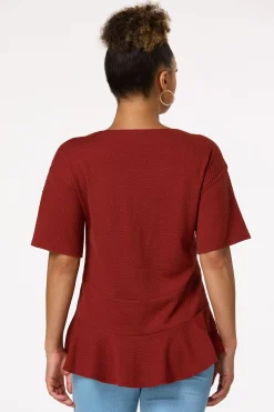 Textured Peplum Top