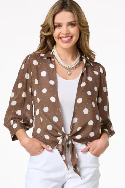 Textured Polka Dot Top