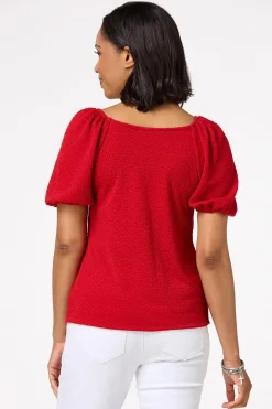 Textured Puff Sleeve Top