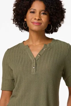 Textured Stripe Henley