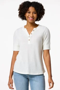 Textured Stripe Henley