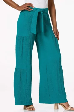 Textured Tie Waist Pants