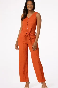 Textured Tie Waist Tank