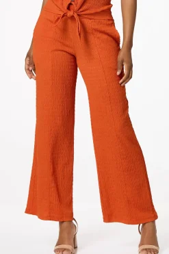 Textured Wide Leg Pants