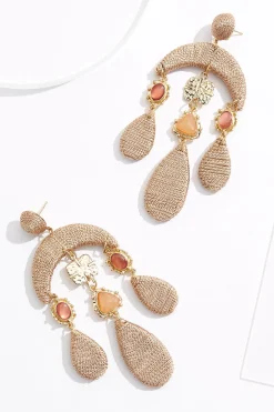 Thread Statement Chandelier Earrings