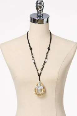 Thread Wrapped Cross Pendant Necklace