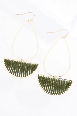 Thread Wrapped Tear Earrings
