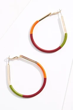 Thread Wrapped Tear Earrings