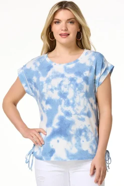 Tie Dye Side Lace- Up Top