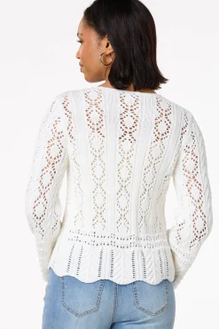 Tie Front Pointelle Cardigan