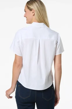 Tie Front Poplin Shirt