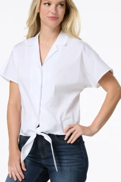 Tie Front Poplin Shirt