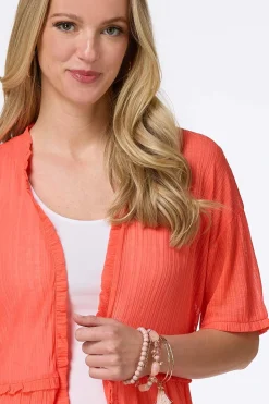 Tiered Coral Cardigan