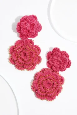 Tiered Crochet Flower Earrings