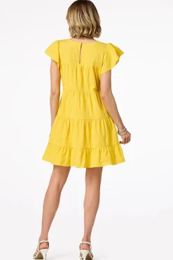 Tiered Flutter Sleeve Dress