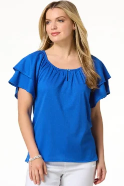 Tiered Flutter Sleeve Top