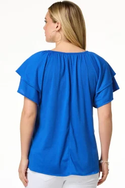 Tiered Flutter Sleeve Top