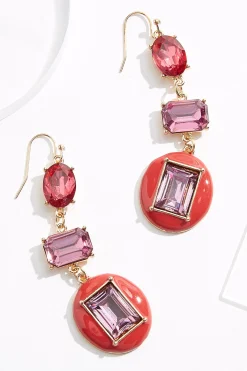 Tiered Glass Dangle Earrings