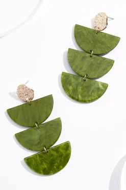 Tiered Half Circle Lucite Earrings
