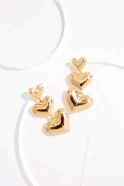 Tiered Puffy Heart Earrings